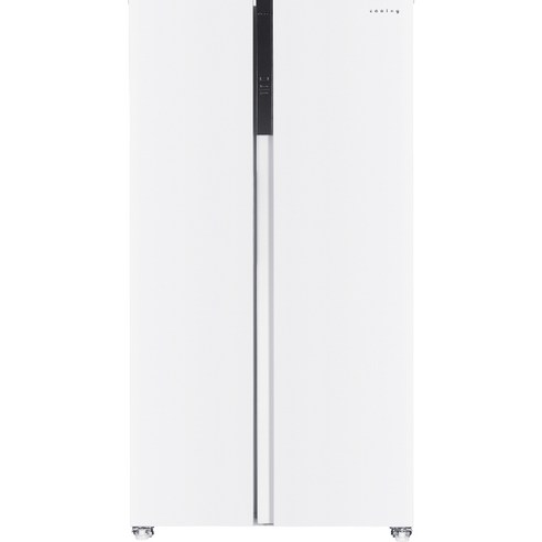   쿠잉전자 저소음 프리스탠딩 2도어 양문형 냉장고 방문설치, 화이트, SBS440W
