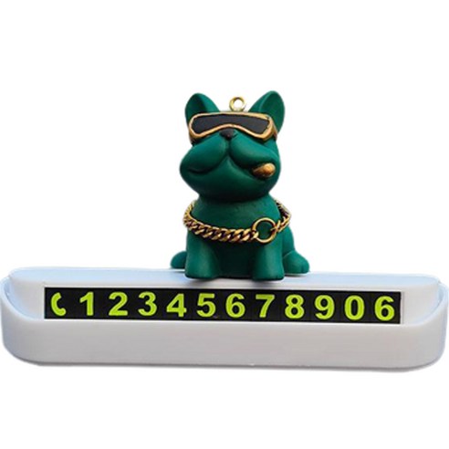 리버폭스 악당견 보스독 주차 번호판, 화이트 + 그린, 1개