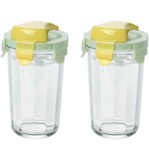 글라스락 강화유리 쉐이커, 그린, 500ml, 2개