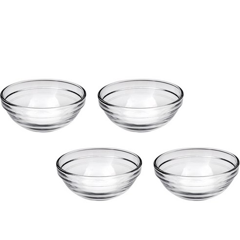 듀라렉스 리스 스태커블 디저트 볼 210ml 10.5cm, 클리어, 4개