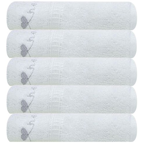 송월스위트하트 베르스 수건 100g 20수 면사, 화이트, 5개
