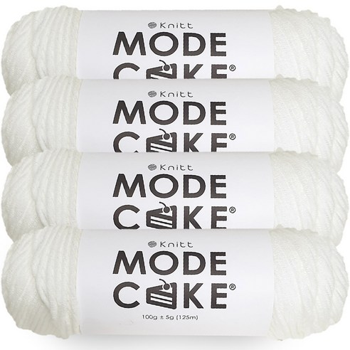 니뜨 모드케이크 뜨개실 100g, 01 화이트, 4개