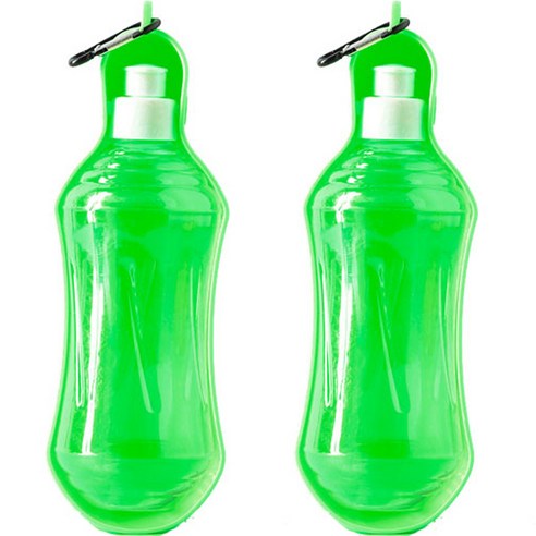 피치팻 강아지 휴대용 산책 물병 500ml, 그린, 2개