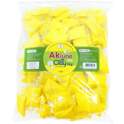 EzRz 유아용 창의력 미술교육 찰흙놀이 아키우네클레이 100p, 노랑, 1kg