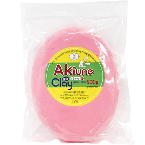 아키우네 유아용 클레이 지퍼백, 분홍, 500g
