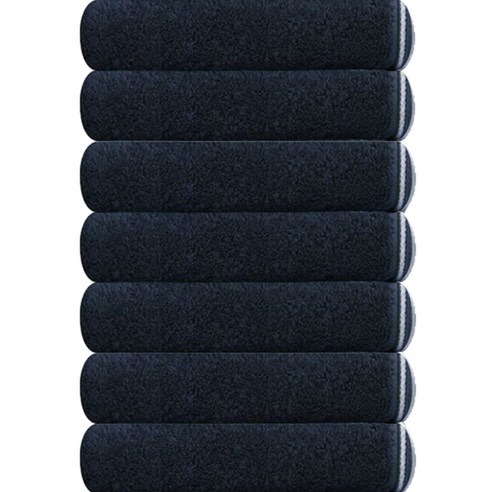 송월타올 쥬리 호텔 수건 190g 뱀부얀 혼방사, 딥블루, 7개