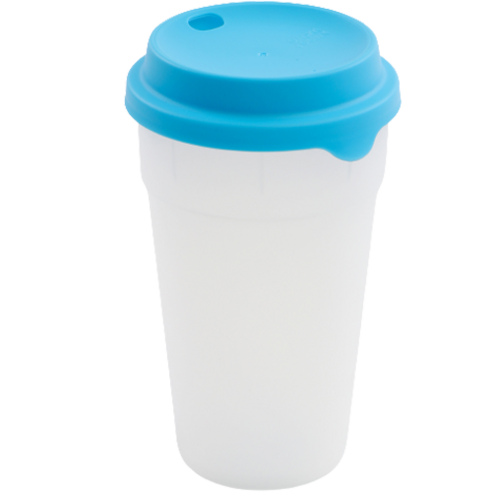 나인웨어 그리닝 리유저블 더블월 컵, 클리어블루, 490ml, 1개