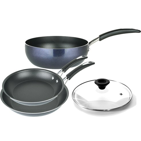 마이어 래디언스 인덕션 프라이팬 웍 뚜껑 세트, 블루, 1세트, 팬 22cm + 팬 25cm + 멀티팬 24cm + 유리뚜껑 24cm