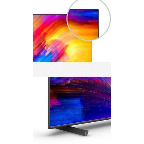 필립스 4K UHD 구글 안드로이드 엠비라이트 베젤리스 스마트 TV로 로켓직구를 통해 무료로 배송되는 평점 4.5/5의 제품