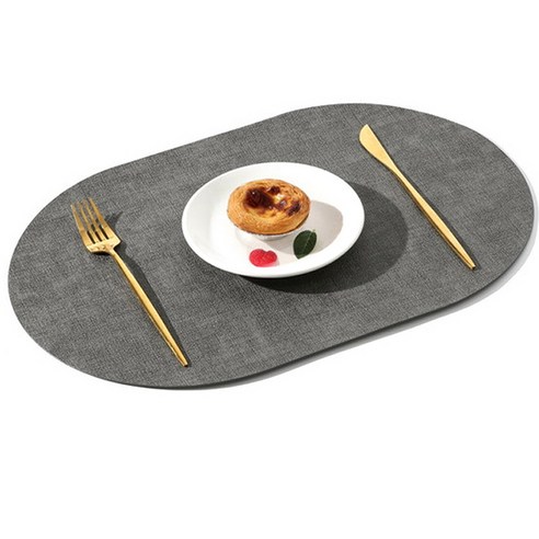 헬로젬 웨스턴 가죽 테이블 매트, 그레이, 가로 450mm x 300mm, 1개