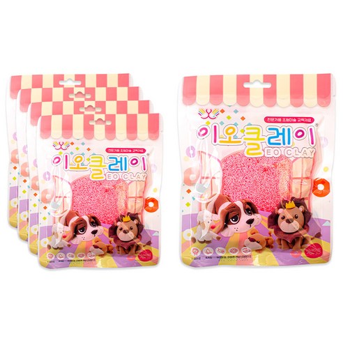 이오 유아용 폼클레이 5p, 분홍, 50g