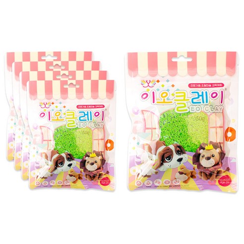 이오 유아용 폼클레이 5p, 연두, 50g
