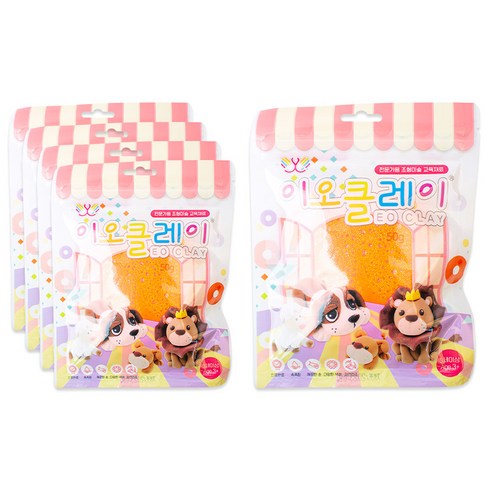 이오 유아용 폼클레이 5p, 주황, 50g