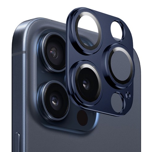 아이폰15 카메라  스페이스쉴드 애플 아이폰 호환 컬러핏 카메라 보호 필름 세트 블루티타늄, 1세트