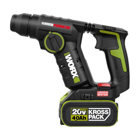 [KC인증]WORX 충전 로타리 해머드릴 20V 4AH BL WU380S.4, 1개