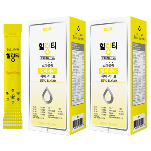 닥터스원 힐링티 스파클링 멀티비타 파워 액티브 ZERO SUGAR 10p, 100g, 2개