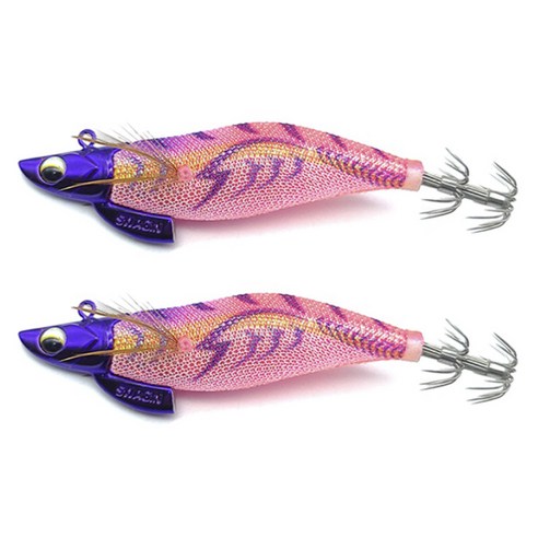 비케이씨 팁런프린스 무늬오징어 팁런에기 2.5호 SG-520, No 10 PINK UV, 20g, 2개