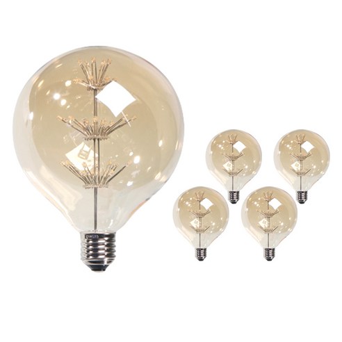 비츠온 원하 에디슨 LED 눈꽃 전구 1.8W G125-G, 전구색, 5개