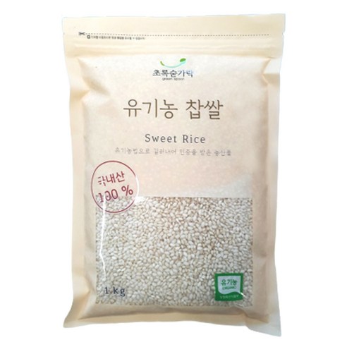 초록숟가락 유기농 찹쌀, 4개, 유기농 찹쌀 1kg