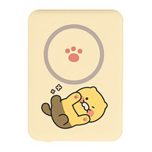카카오프렌즈 CS 춘식 맥세이프 스탠드형 보조배터리 10000mAh C타입, CSPB-001, 엘로우(춘식 발라당)