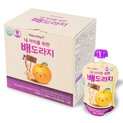팜투베이비 유아용 내 아이를 위한 배도라지 주스 10p, 1개, 혼합맛(배/도라지), 1000ml