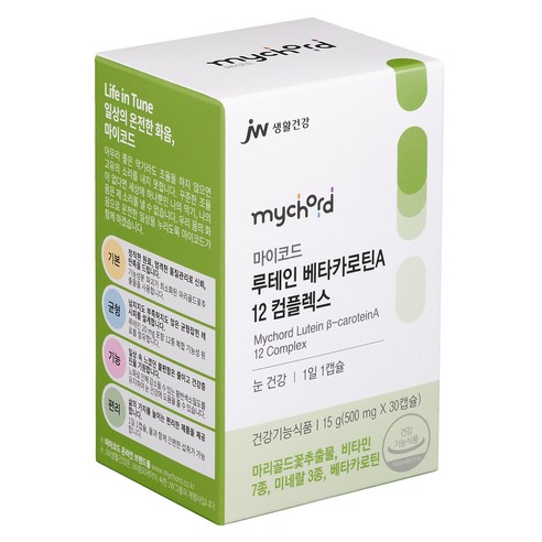 JW생활건강 마이코드 루테인 베타카로틴A 12 컴플렉스 15g, 1개, 30정