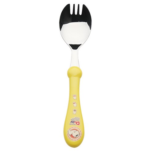 블룸엣홈 아동용 두기 포크숟가락, 노랑, 1개