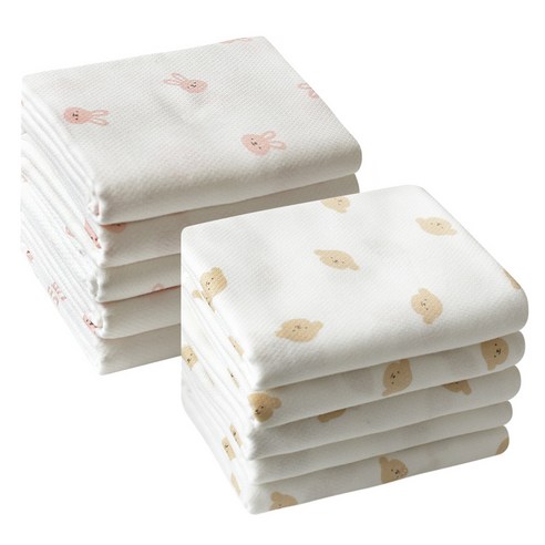 베이비앤아이 소프트 사각 천 기저귀 2종 x 5p 세트, 바니, 뭉이, 1세트