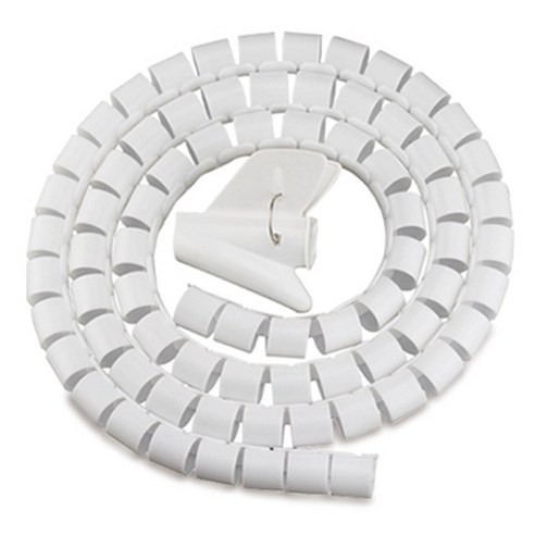 마켓플랜 롤 케이블 정리커버 22mm, 화이트, 1개