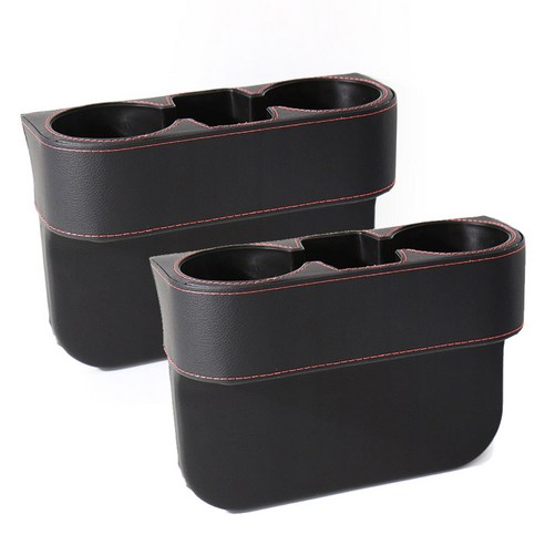 벤오토 차량용 틈새가죽 컵홀더, 블랙, 2개