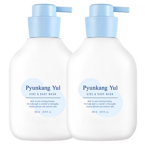편강율 키즈 앤 베이비 바디클렌저 베이비파우더향, 590ml, 2개