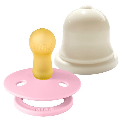 BIBS 컬러 고무 쪽쪽이 2단계 + 실리벨 케이스 세트, 2단계(6~18개월), 베이비핑크, 1세트