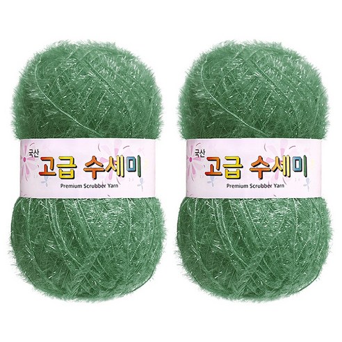 yarna 고급 수세미 뜨개실 80g, 163 페일민트, 2개
