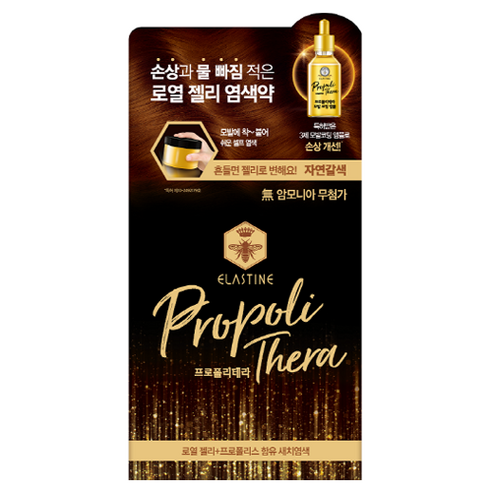 엘라스틴 프로폴리테라 쉐이킹 로얄젤리 염모제 세트, 자연갈색, 1세트