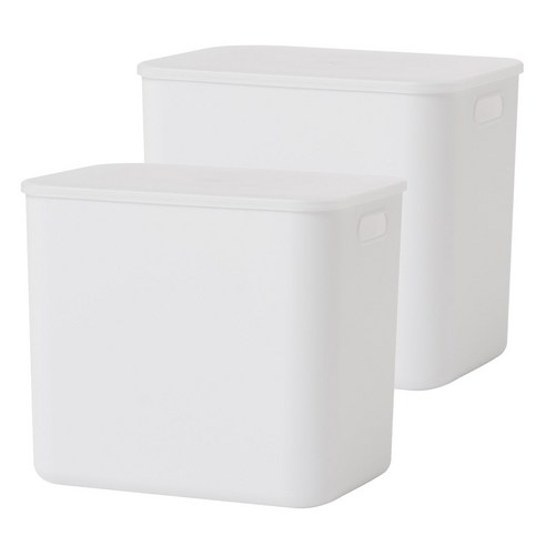 룸앤홈 애니 팬트리 수납박스, 화이트, L(260 x 365 x 320 mm), 2개