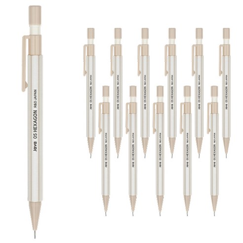 자바펜 헥사곤 샤프 베이지, 0.5mm, 12개