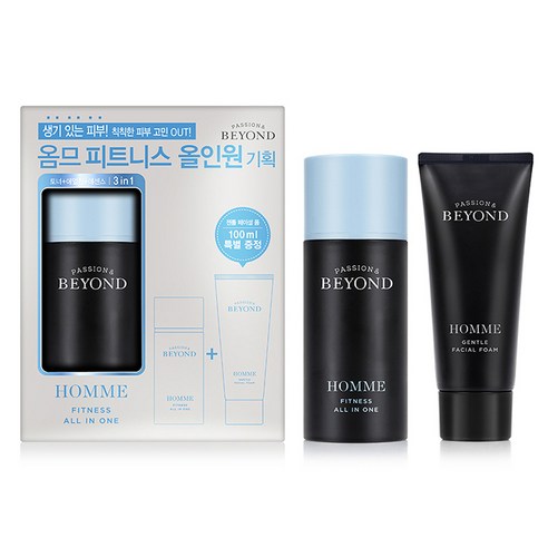 비욘드 옴므 피트니스 올인원 100ml + 젠틀 페이셜 폼 100ml, 1세트 남성올인원로션