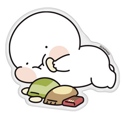 옴팡이 롤링 그립톡 핸드폰 거치대, 냠냠뒹굴팡, 1개