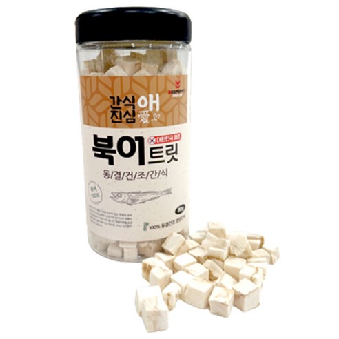 레드퍼피 반려동물 간식애진심 트릿 동결건조 통간식, 북어맛, 90g, 1개