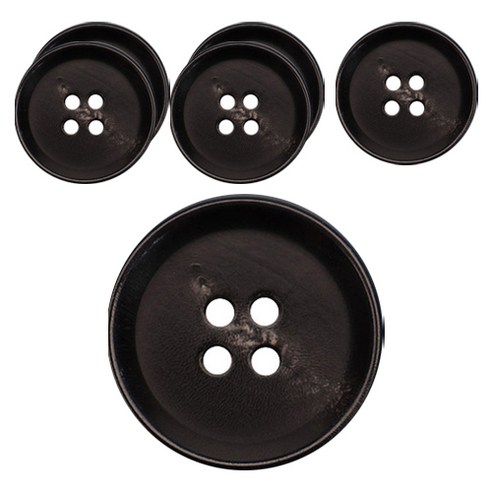 동대문단추왕 리얼소뿔 단추 JWS-02 18mm, 6개, 블랙
