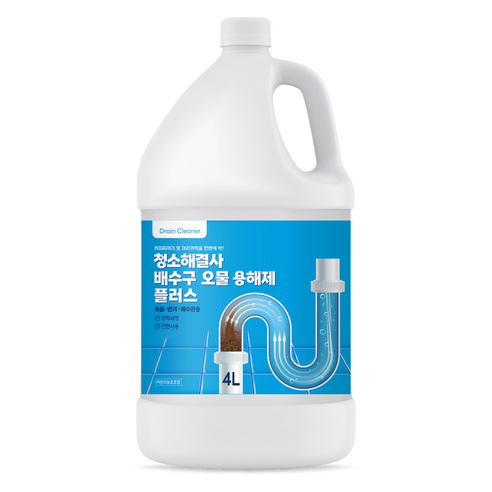 청소해결사 머리카락 제거 배수구 오물 용해제 플러스, 4L, 1개