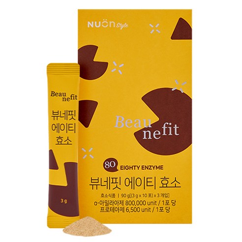 NUON 뷰네핏 에이티 효소, 30포, 1개