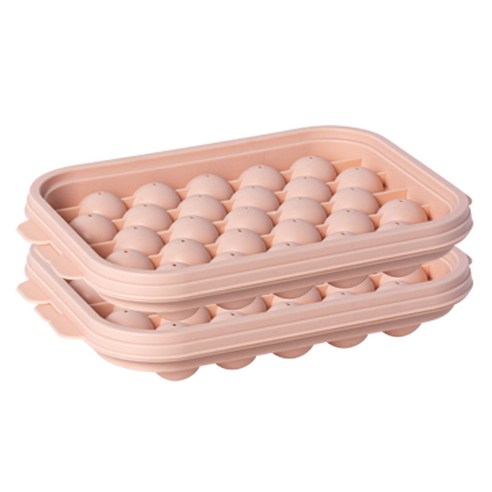 나누담 미니 아이스볼 얼음트레이 27구, 핑크, 2개