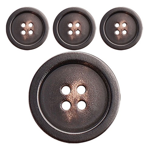동대문단추왕 고급 리얼소뿔 단추 18mm JWS-19, 4개, 브라운
