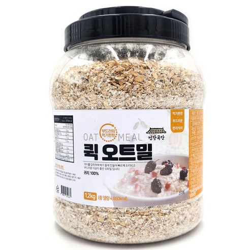 건강곡간 부드러워 먹기편한 퀵 오트밀 통, 2kg, 1개