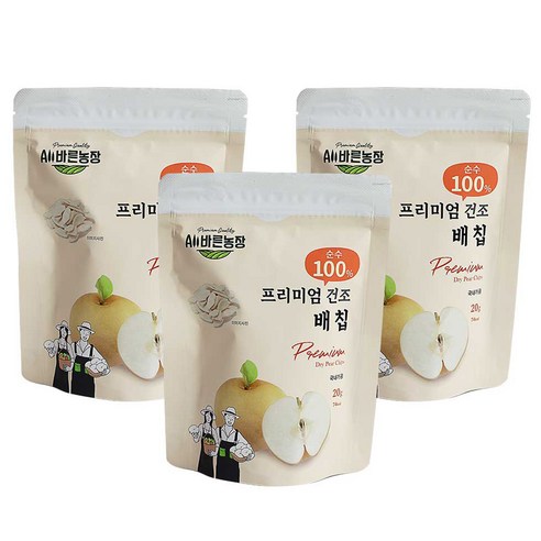 All바른농장 프리미엄 동결건조 과일 배 칩, 20g, 9개 춘자씨네사과칩