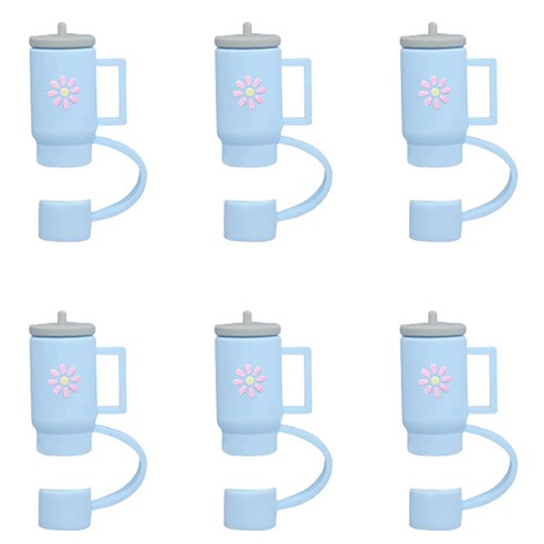 블럭마트 텀블러 캡 먼지커버, 블루, 6개