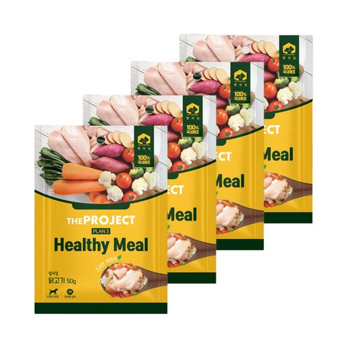 펫러닝 강아지 더프로젝트 헬씨밀 닭 PLAN3 간식, 50g, 4개, 닭고기