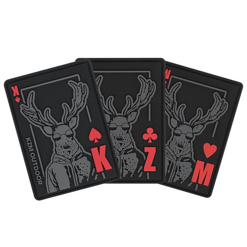 카즈미 러버 와펜 3종 세트 트럼프, 블랙, 1단, 1세트