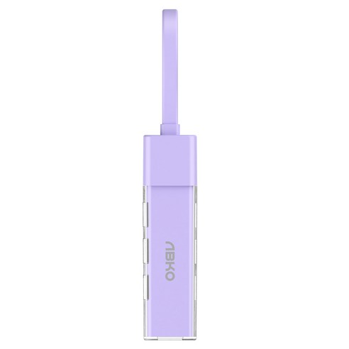 ABKO AMH 4in1 클리어 투웨이 4포트 USB 멀티허브, 퍼플, 1개